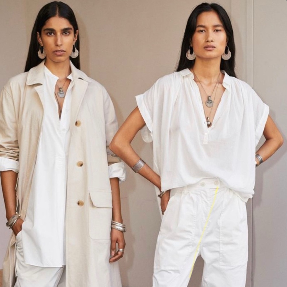 Nili Lotan White Sleeveless Cotton Blouse Tie Up like Normandy and Brittany